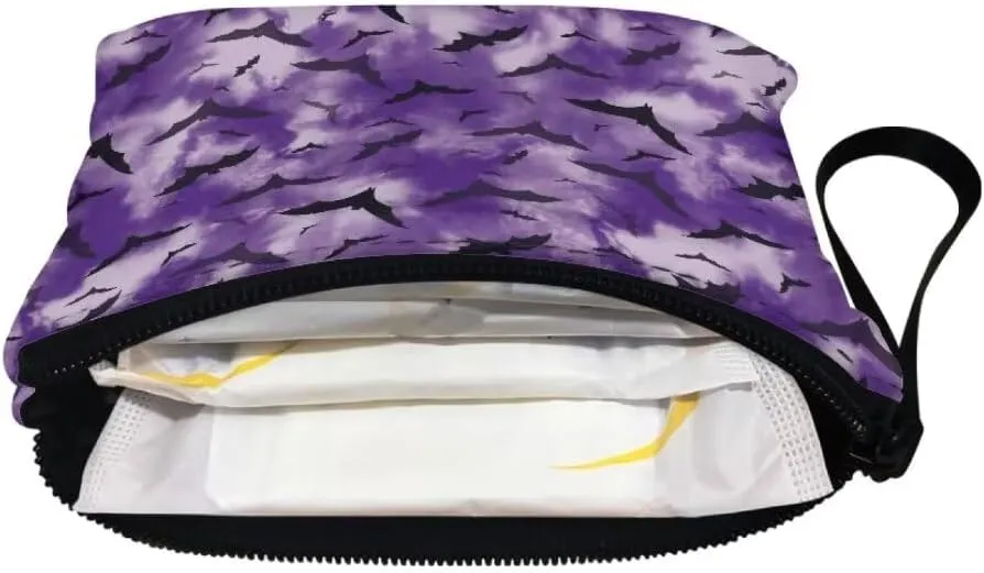 Halloween Bat Coin Purse for Women Men Travel Toiletry Bag Organizer Foldable Coin Clips Clutch Handbag,Travel Accessories