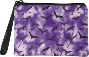 Halloween Bat Coin Purse for Women Men Travel Toiletry Bag Organizer Foldable Coin Clips Clutch Handbag,Travel Accessories
