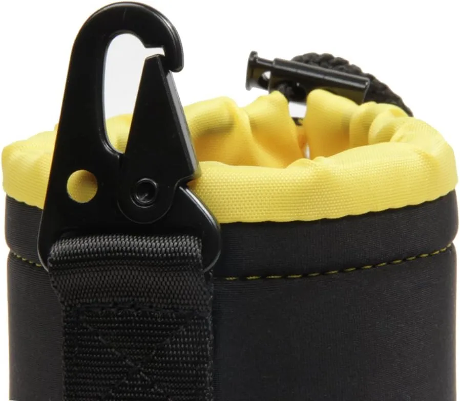 Hermitshell DSLR Camera Drawstring Lens Pouch Soft Bag Cover with Metal Clip Size S M L XL for Sony Canon Nikon Pentax Olympus Panasonic Lens Color: Black Yellow Size: 3 in 1(S   M   L)