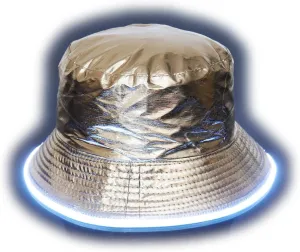 House Of Rave LED Light Up PU Leather Reversible Bucket Hat for Men and Women - Futuristic Neon Rave Gear and Festival Outfit