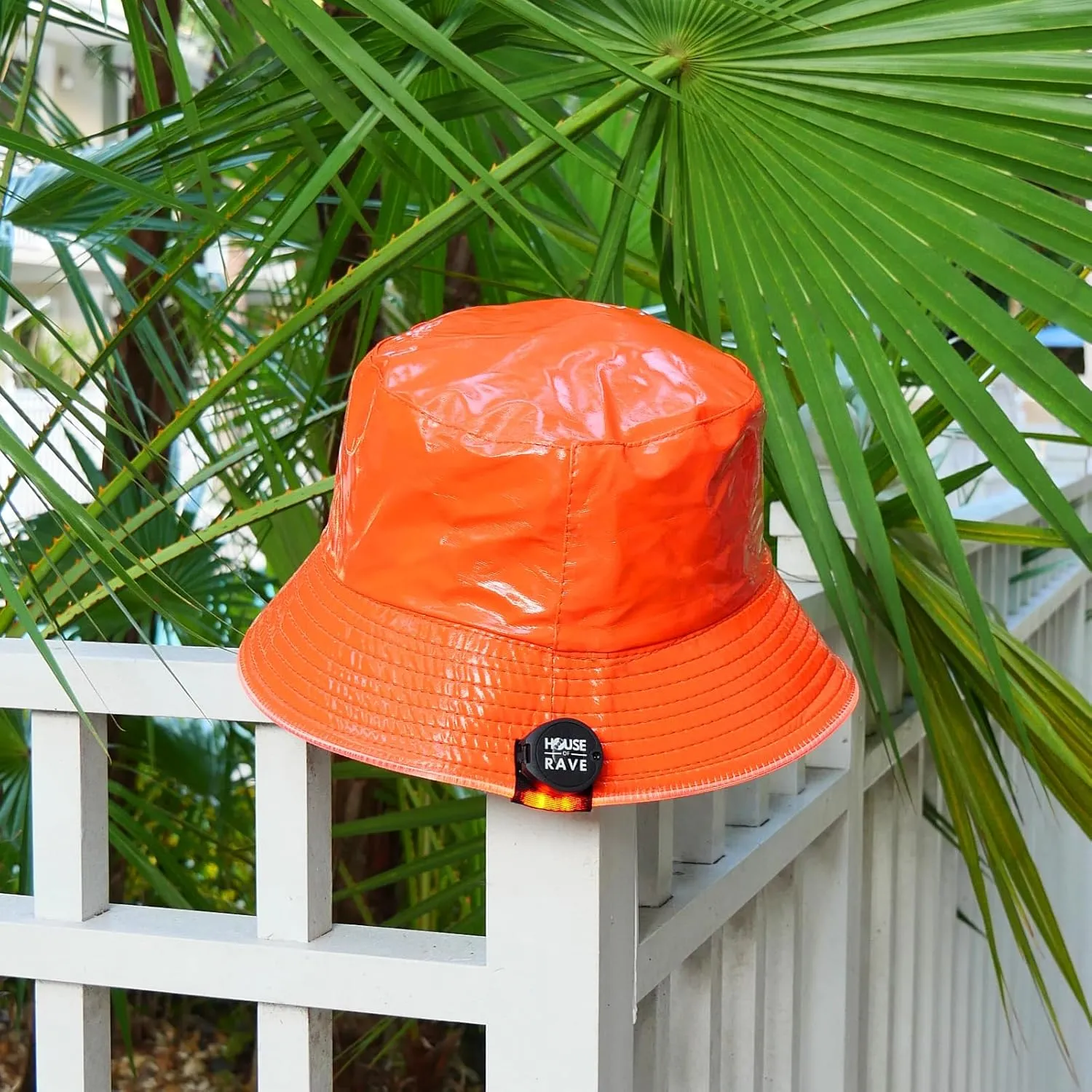 House Of Rave LED Light Up PU Leather Reversible Bucket Hat for Men and Women - Futuristic Neon Rave Gear and Festival Outfit