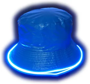 House Of Rave LED Light Up PU Leather Reversible Bucket Hat for Men and Women - Futuristic Neon Rave Gear and Festival Outfit