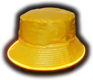 House Of Rave LED Light Up PU Leather Reversible Bucket Hat for Men and Women - Futuristic Neon Rave Gear and Festival Outfit