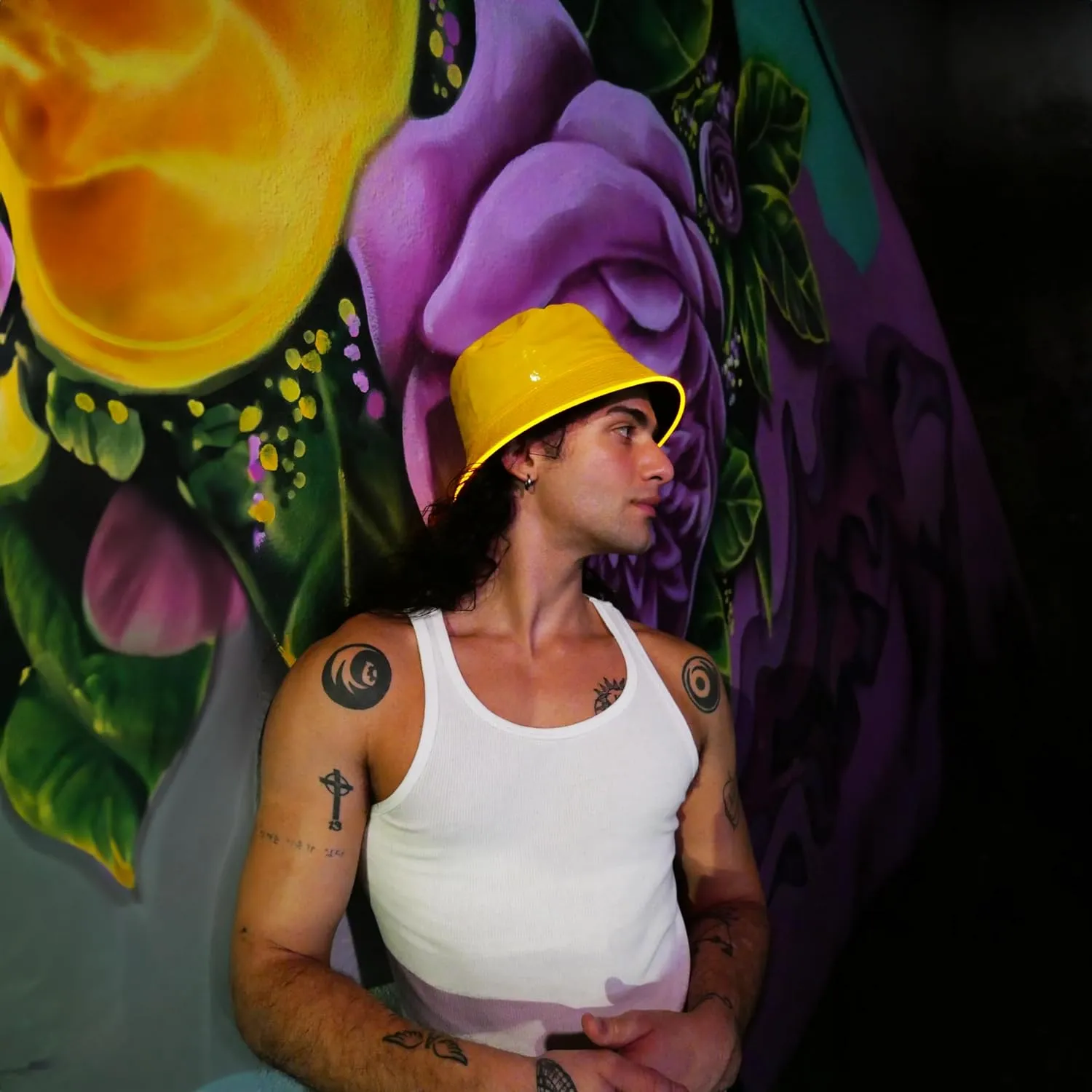 House Of Rave LED Light Up PU Leather Reversible Bucket Hat for Men and Women - Futuristic Neon Rave Gear and Festival Outfit