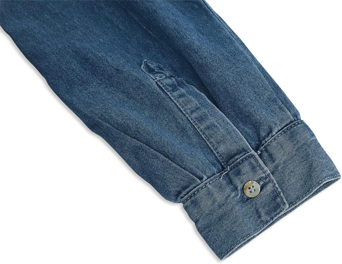 imesrun Womens Button Down Denim Shirt Chambray Casual Long Sleeve Collared Boyfriend Jean Jacket Shacket with Pockets