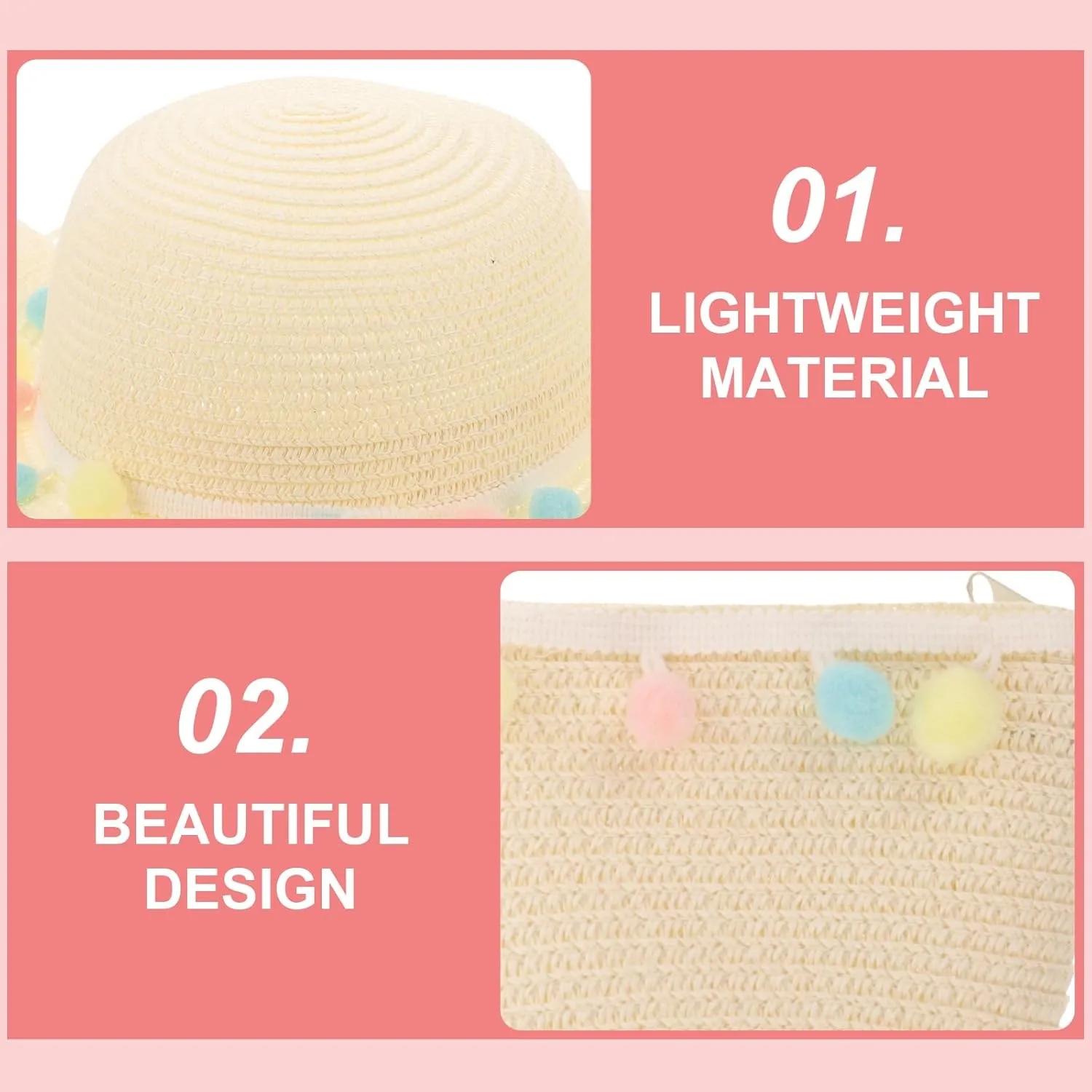 Infant Beach Hat Straw Handbag Toddler Sun Hat Bucket Hat Crochet Tote Crochet Purses Girls Hats
