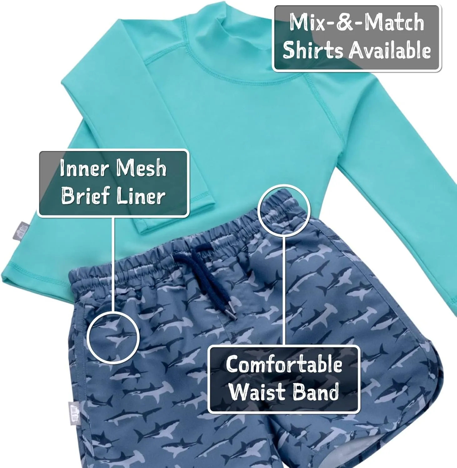 JAN & JUL UV Swim Shorts and Long Sleeve UV Shirt for Toddlers