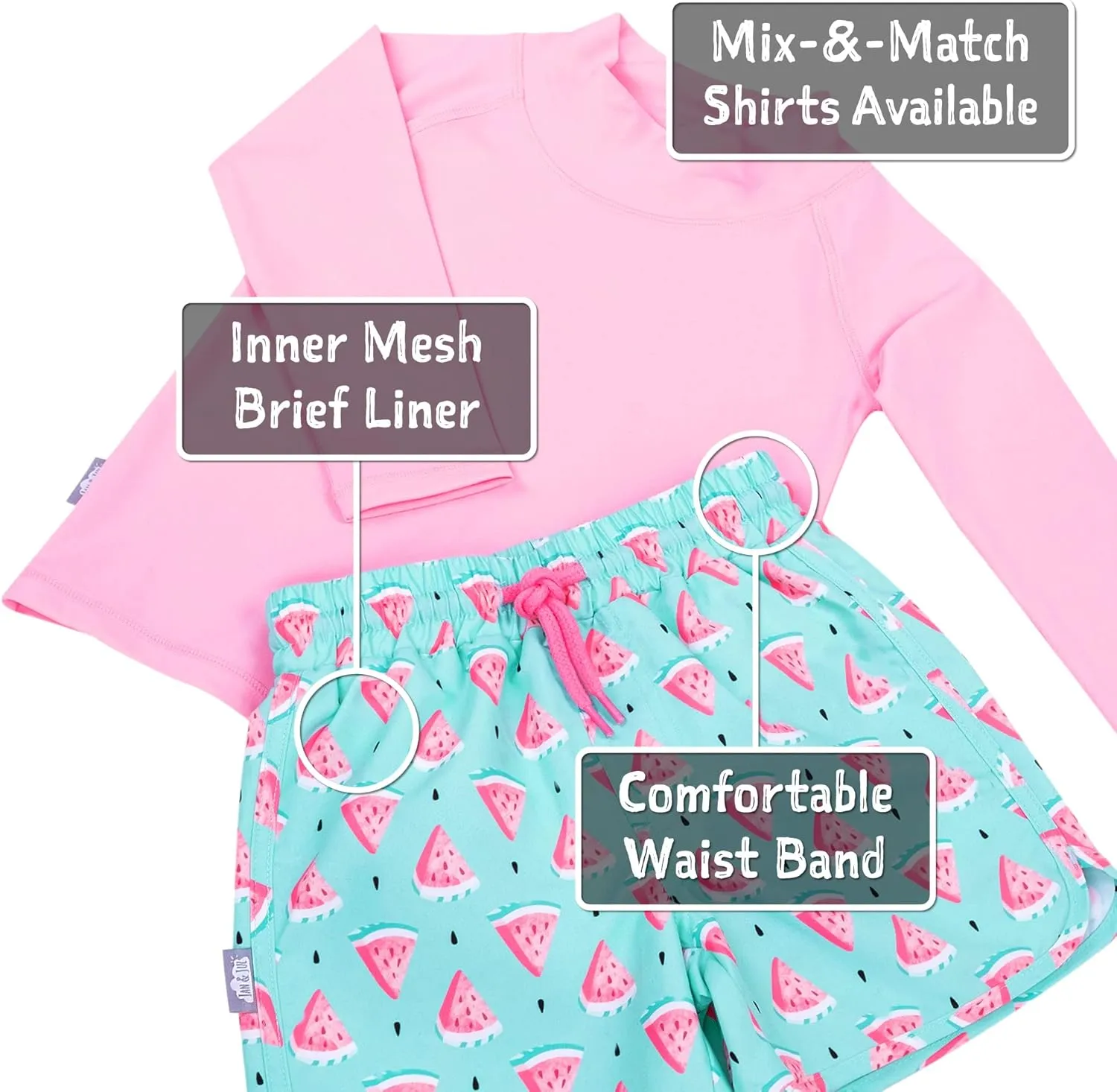 JAN & JUL UV Swim Shorts and Long Sleeve UV Shirt for Toddlers