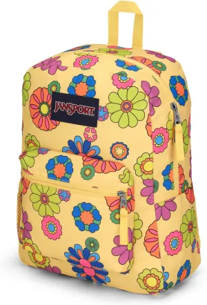 JanSport Cross Town Backpack 17" x 12.5" x 6" - Simple Bag for Everyone with 1 Main Compartment, Front Utility Pocket - Premium Class Accessories - Power to the Flower