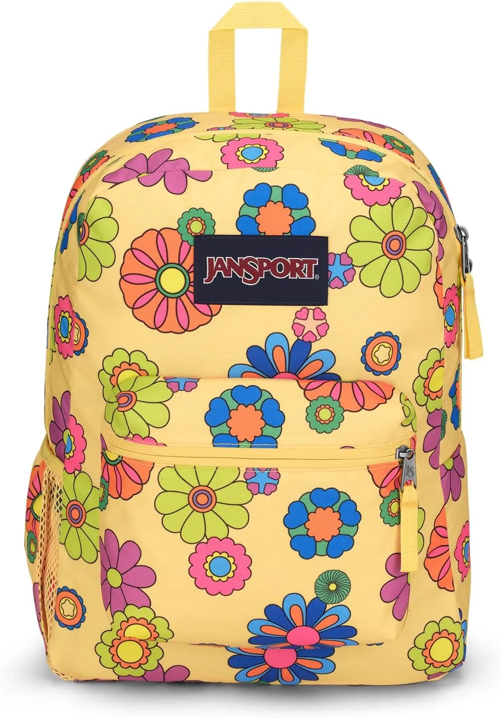 JanSport Cross Town Backpack 17" x 12.5" x 6" - Simple Bag for Everyone with 1 Main Compartment, Front Utility Pocket - Premium Class Accessories - Power to the Flower