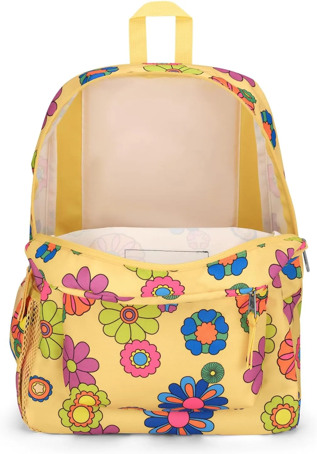 JanSport Cross Town Backpack 17" x 12.5" x 6" - Simple Bag for Everyone with 1 Main Compartment, Front Utility Pocket - Premium Class Accessories - Power to the Flower