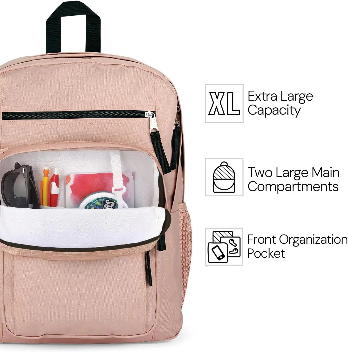 JanSport Laptop Backpack - Computer Bag with 2 Compartments, Ergonomic Shoulder Straps, 15 Laptop Sleeve, Haul Handle - Cyber Silver White