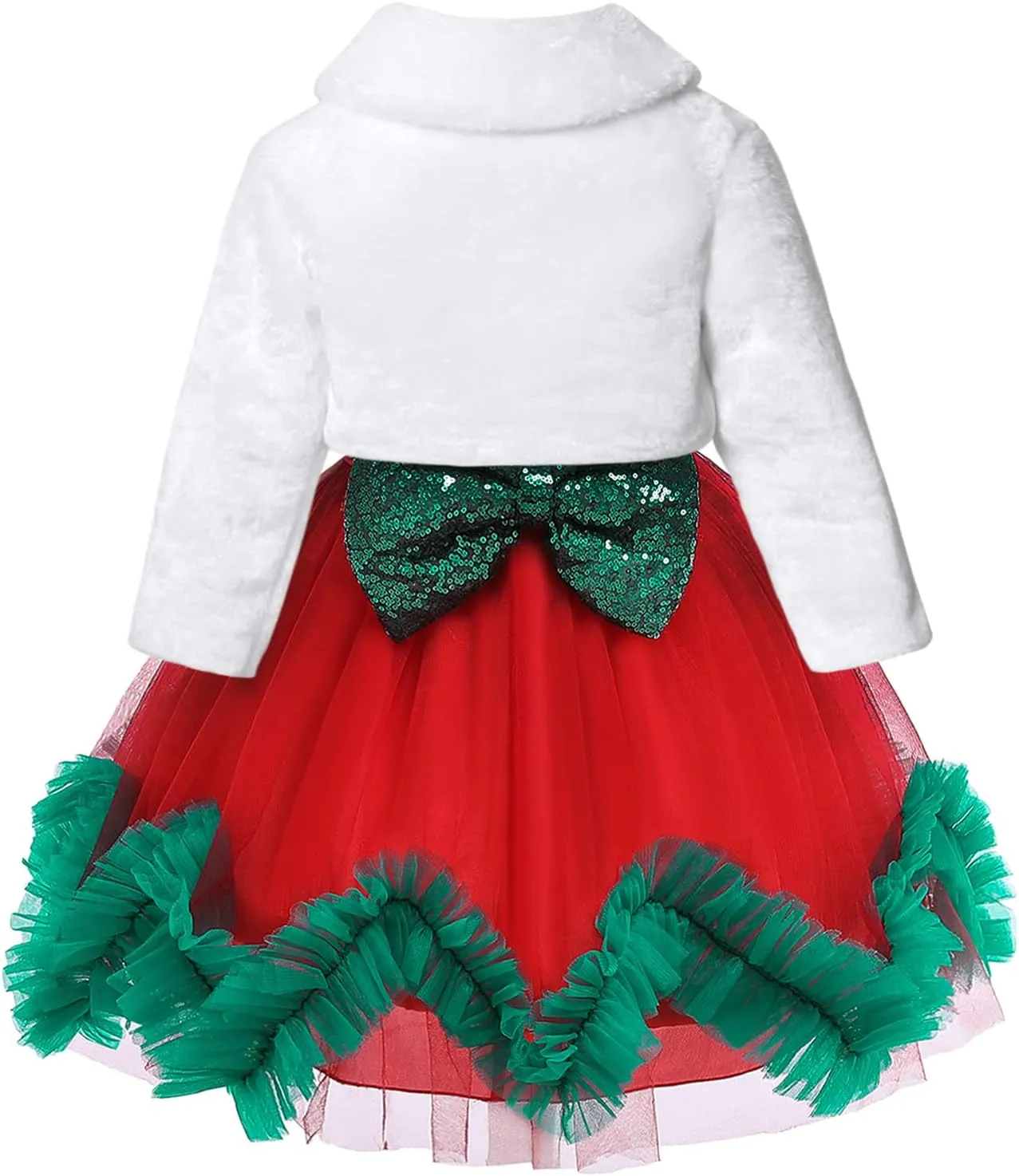 Jxstar Girls Faux Fur Bolero Shrugs White Winter Shawl Wrap Kids Dress Cover Up