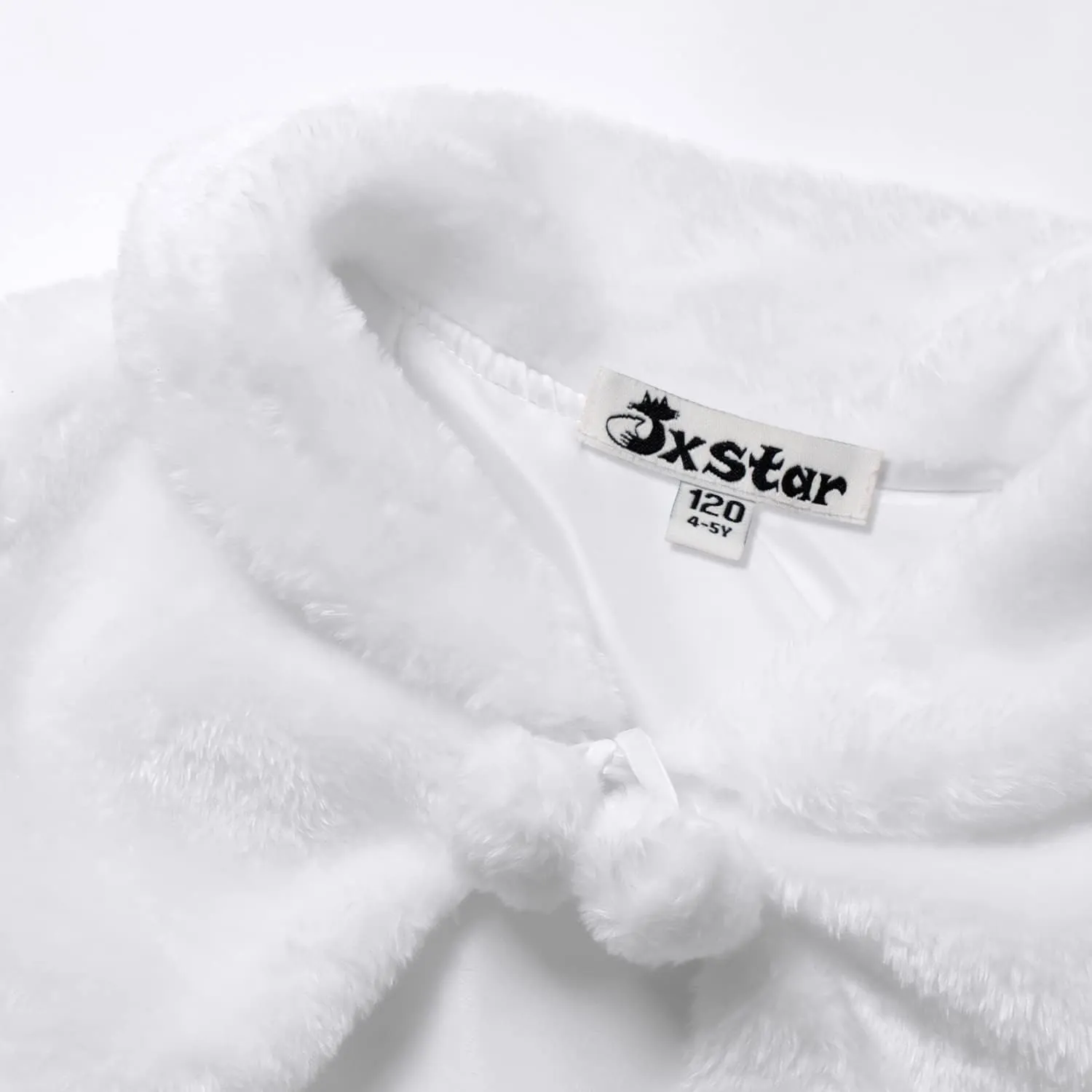 Jxstar Girls Faux Fur Bolero Shrugs White Winter Shawl Wrap Kids Dress Cover Up
