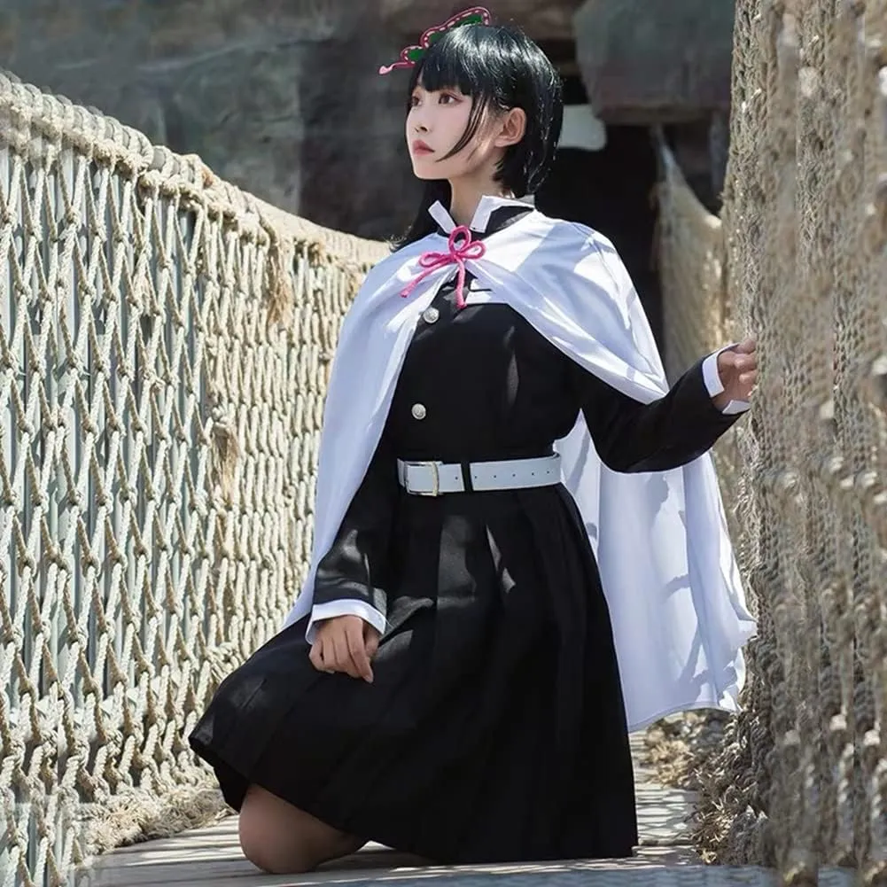 Kanao Tsuyuri Cosplay Costume Cloak Outfit Halloween Party Uniform Robe Cape Dress for Women