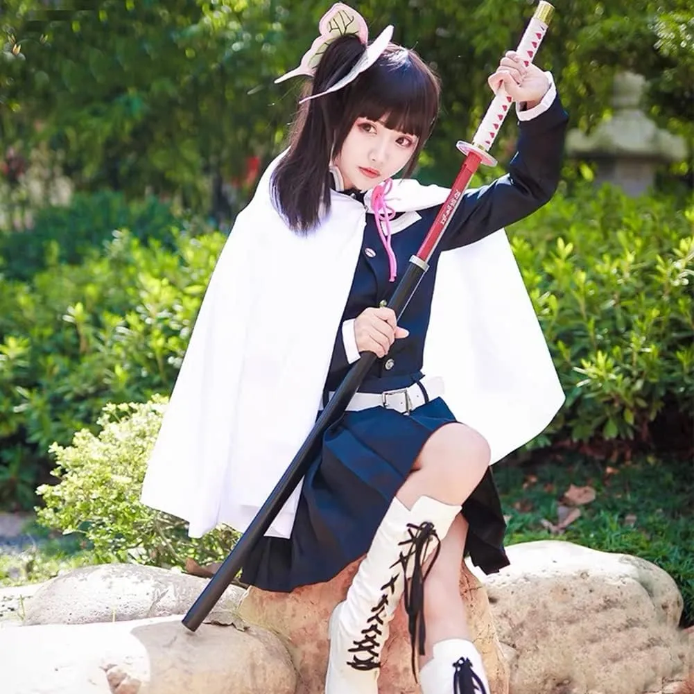 Kanao Tsuyuri Cosplay Costume Cloak Outfit Halloween Party Uniform Robe Cape Dress for Women