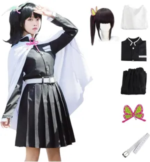 Kanao Tsuyuri Cosplay Costume Cloak Outfit Halloween Party Uniform Robe Cape Dress for Women