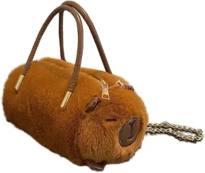Kapybara Plush Crossbody Bag New Cute Plush Kapybara Bucket Bag Large Capacity Capybara Shoulder Crossbody Bag Bucket Bag