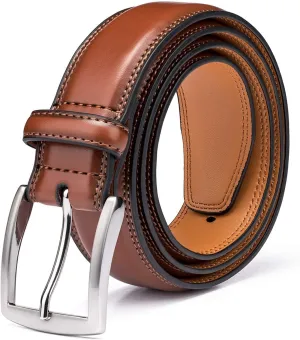 KM Legend Men's Leather Dress Belt-Classic & Fashion for Work Business and Casual