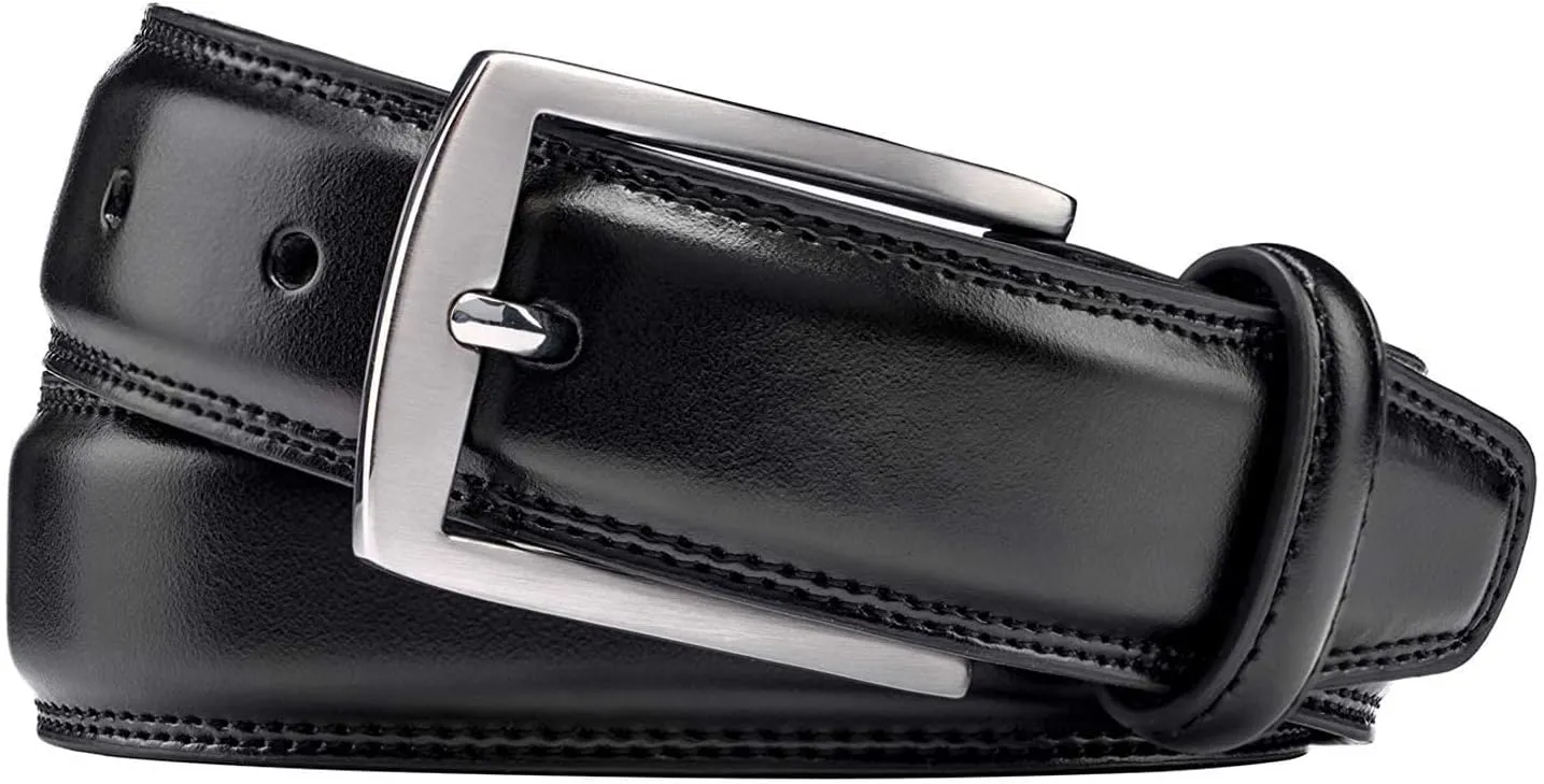 KM Legend Men's Leather Dress Belt-Classic & Fashion for Work Business and Casual