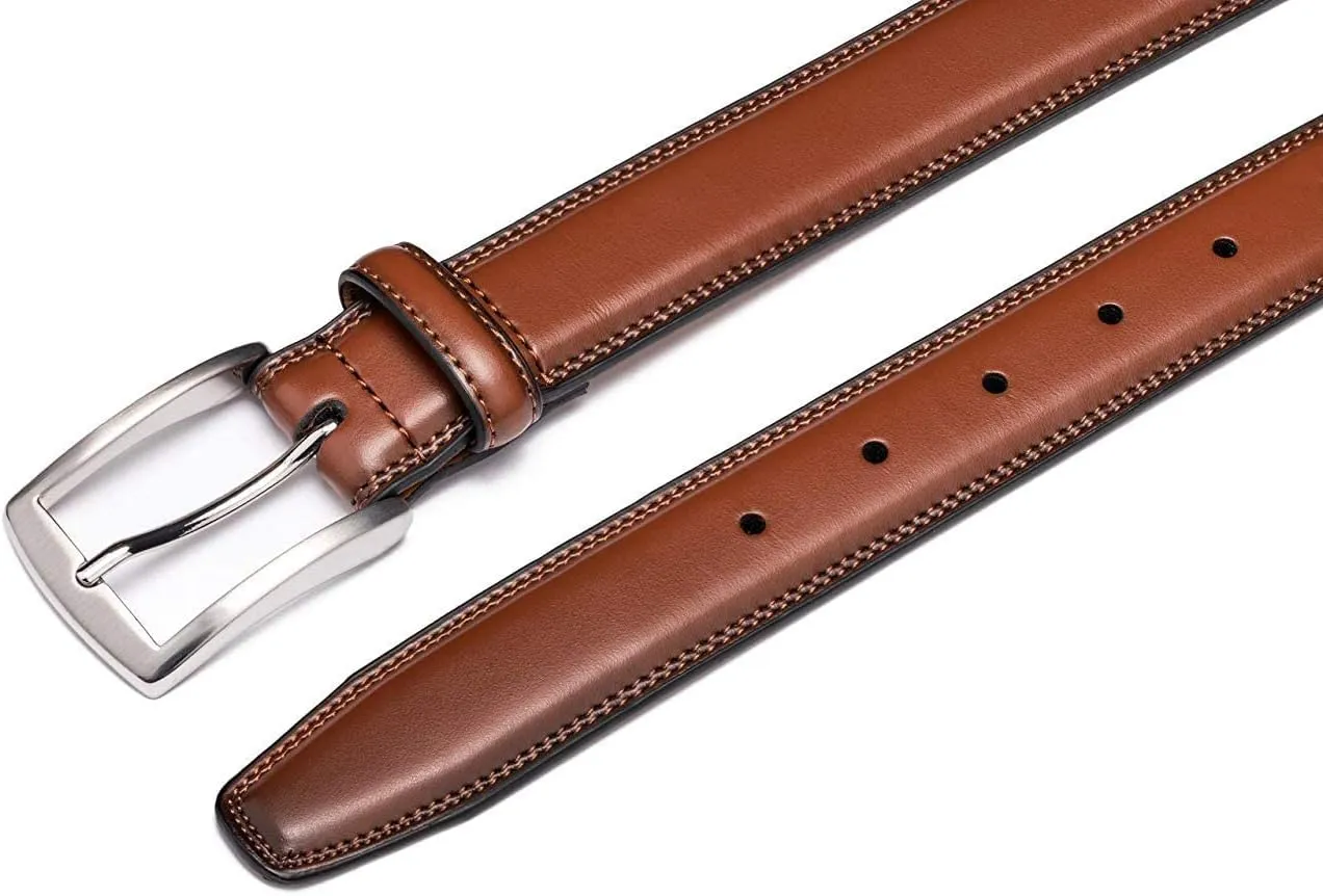 KM Legend Men's Leather Dress Belt-Classic & Fashion for Work Business and Casual
