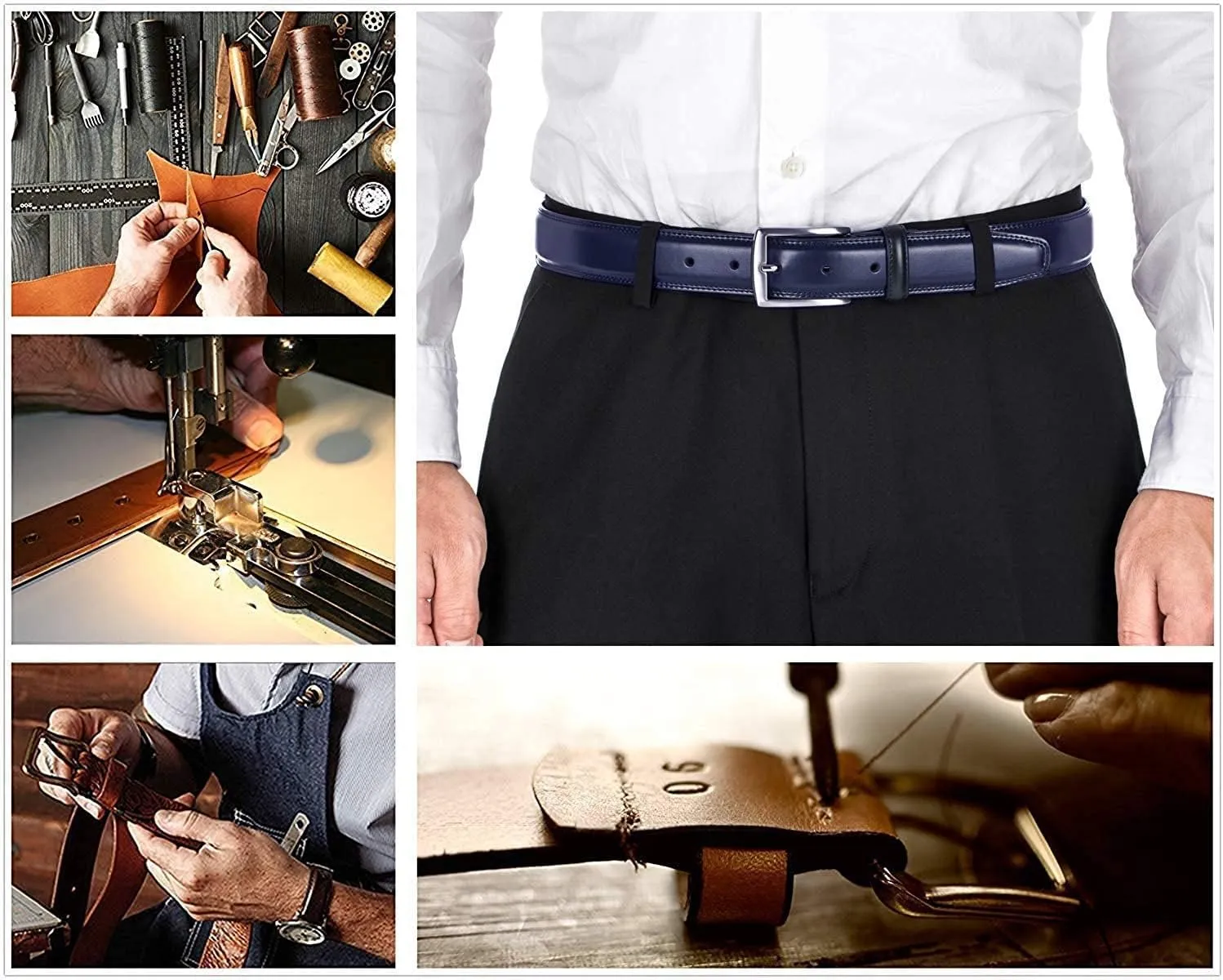 KM Legend Men's Leather Dress Belt-Classic & Fashion for Work Business and Casual
