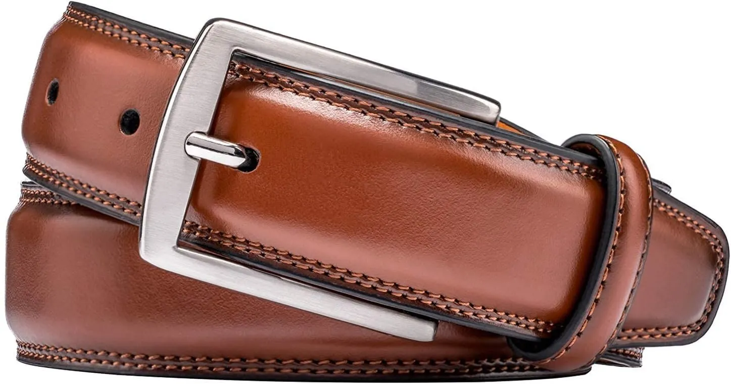 KM Legend Men's Leather Dress Belt-Classic & Fashion for Work Business and Casual