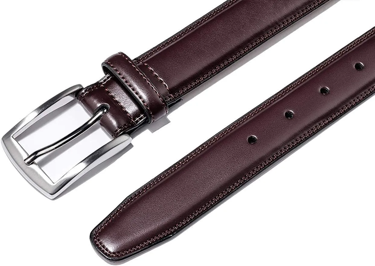 KM Legend Men's Leather Dress Belt-Classic & Fashion for Work Business and Casual