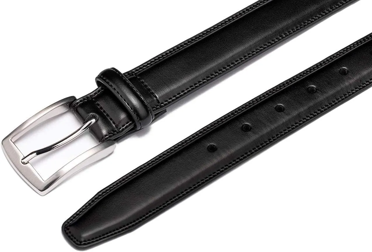 KM Legend Men's Leather Dress Belt-Classic & Fashion for Work Business and Casual