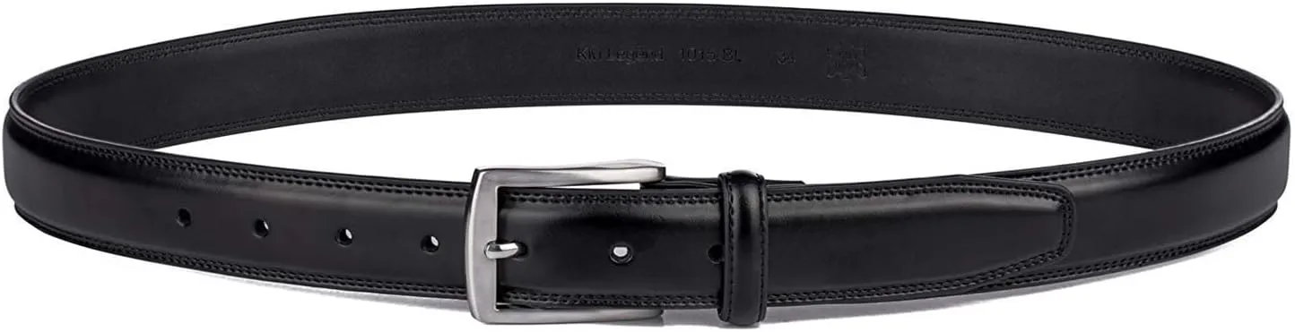 KM Legend Men's Leather Dress Belt-Classic & Fashion for Work Business and Casual