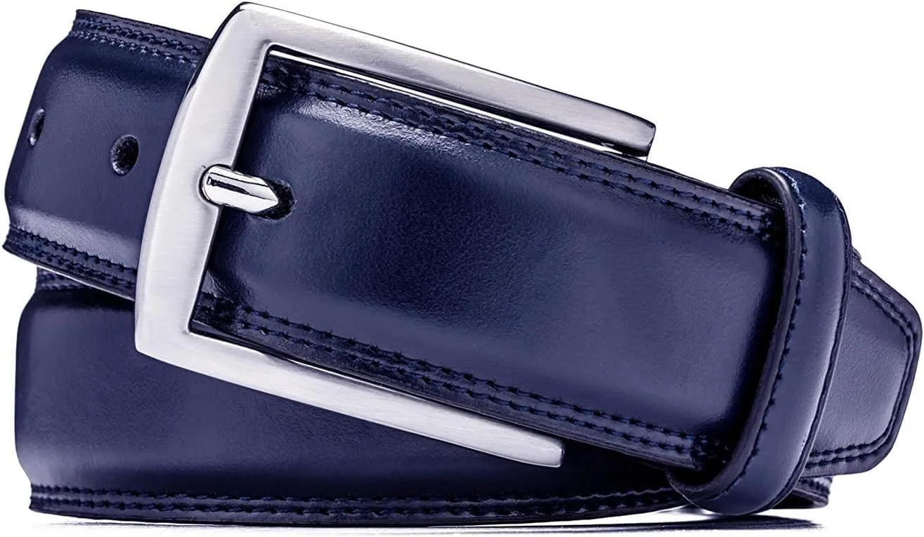 KM Legend Men's Leather Dress Belt-Classic & Fashion for Work Business and Casual