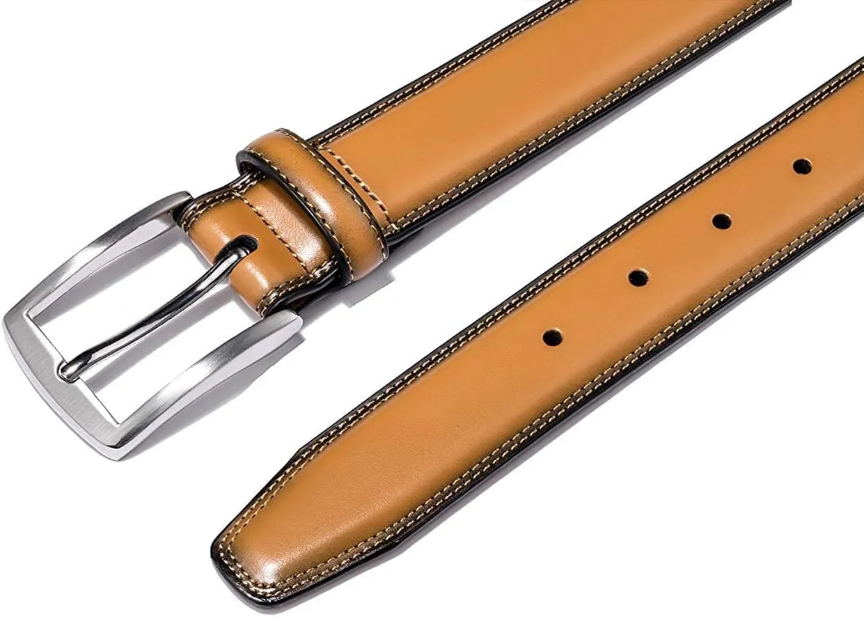 KM Legend Men's Leather Dress Belt-Classic & Fashion for Work Business and Casual