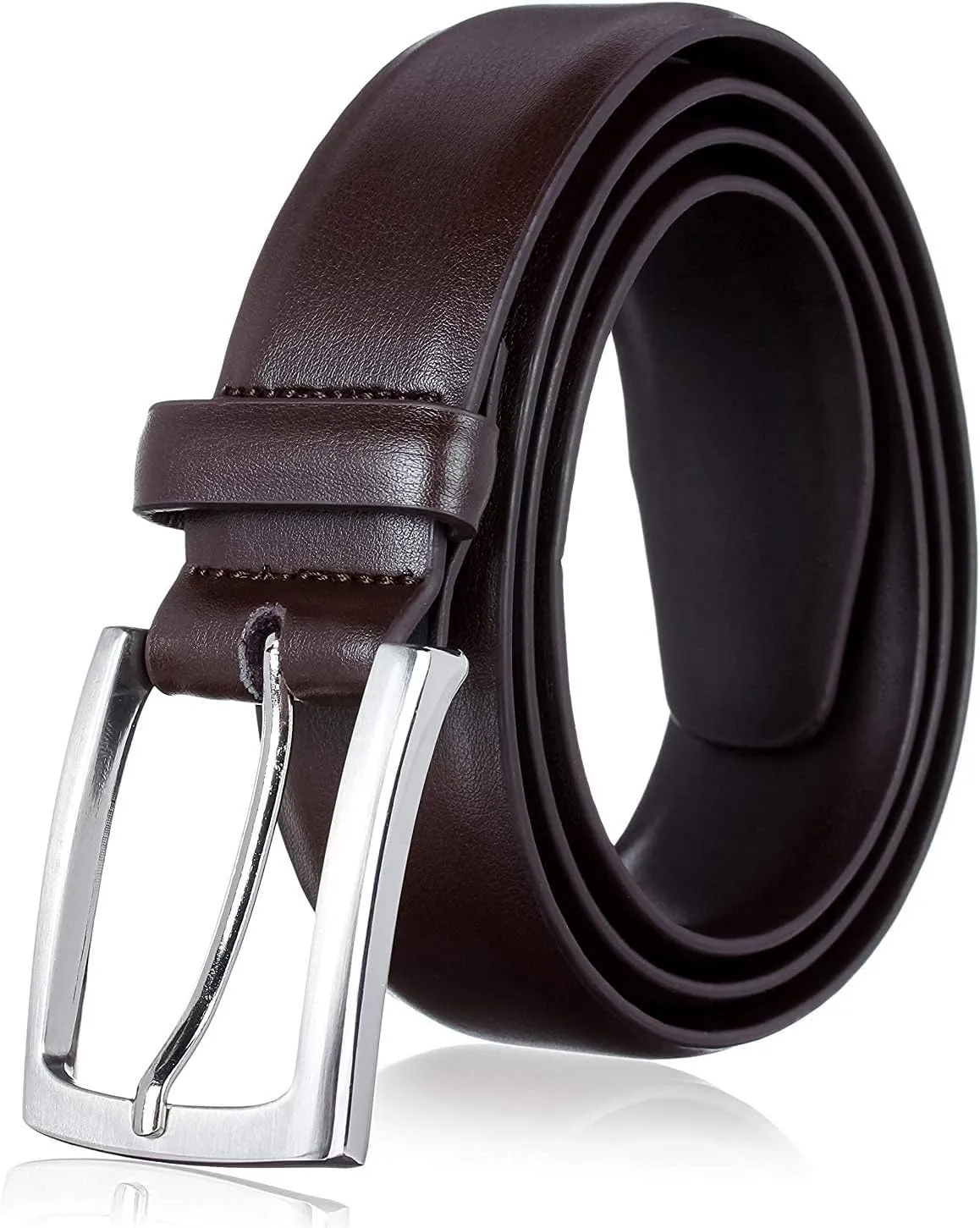 KM Legend Men's Leather Dress Belt-Classic & Fashion for Work Business and Casual