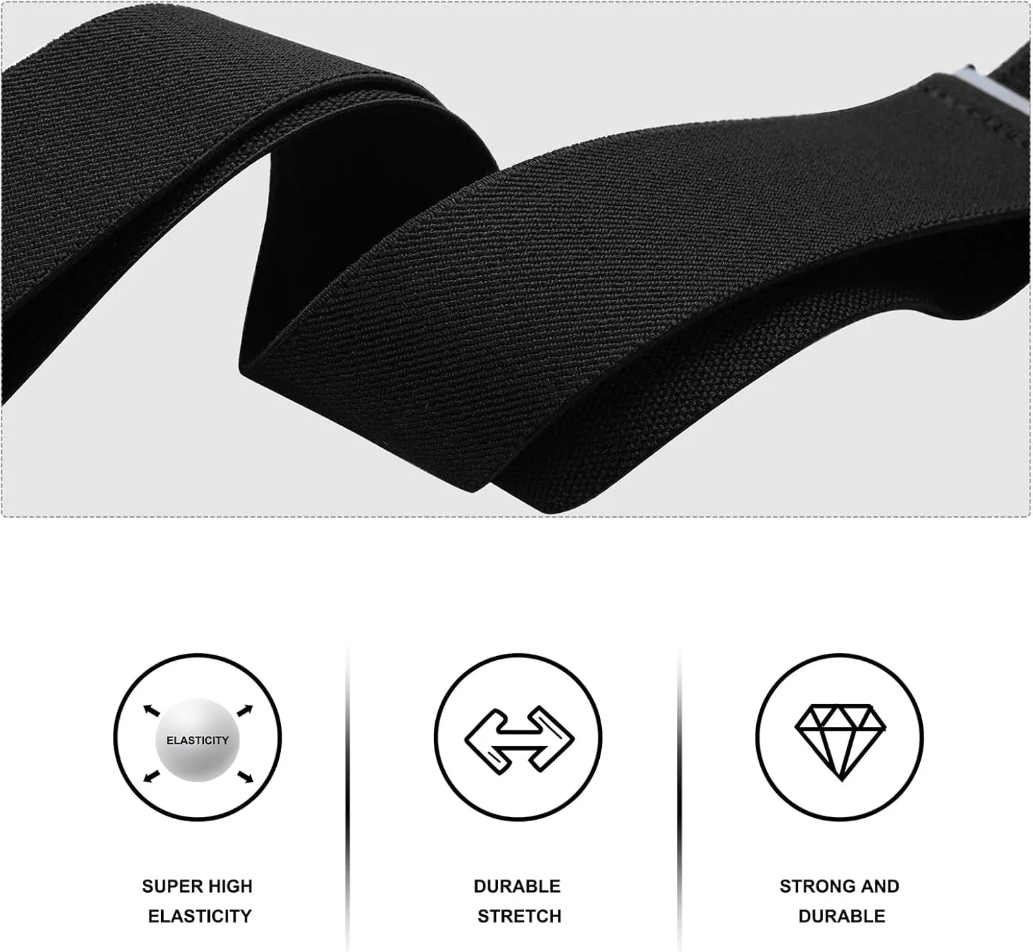 KOOELLE Suspenders for Men Heavy Duty Tuxedo Dress Pants 1.4 inch Solid Adjustable Elastic Y Back Mens Suspenders for Jeans