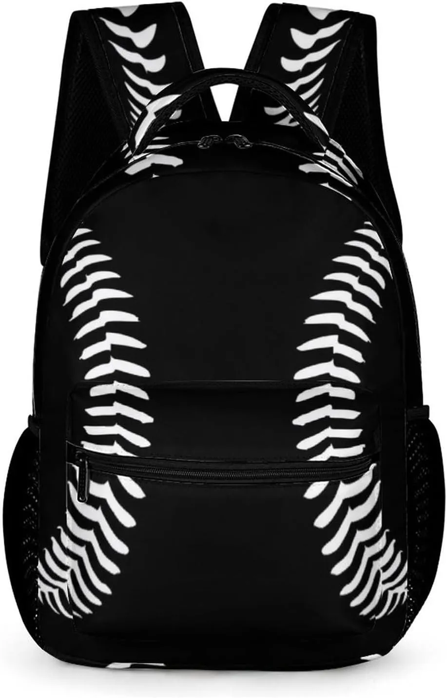 KOYI Baseball Backpack Boys Baseball Sports Softball American School Backpack, Kids Baseball Backpack for Boys Girls, Elementary Middle High School Bookbags Travel Backpack, 16.5Inch, Black White