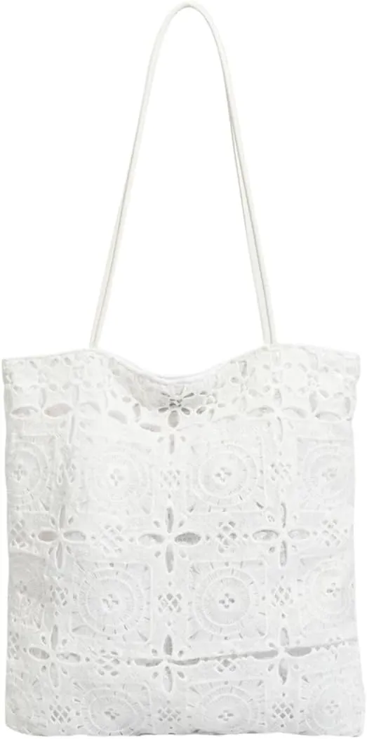 Lace Shoulder Bag for Women Flower Hobo Bags With Sparkling Soft Lightweight For Daily Us Go Out To The Park Weekends