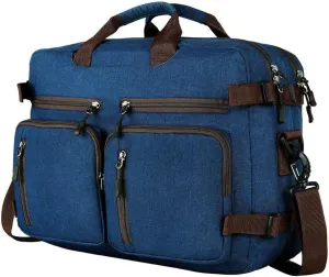 Laptop Bag For Men - Convertible Backpack For Office And Travel Navy Blue., Medium