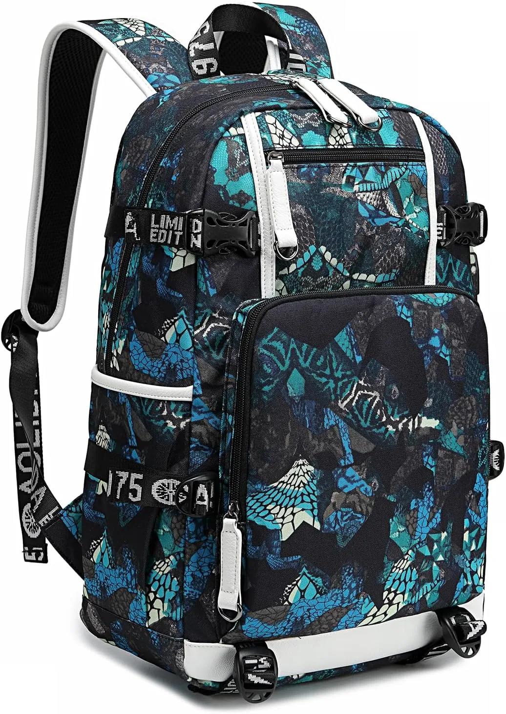 Large Capacity Custom Laptop Backpack With USB Charging Port, Personalized College Bag, Durable Outdoor Bags Mochila (Mixed Color Blue)