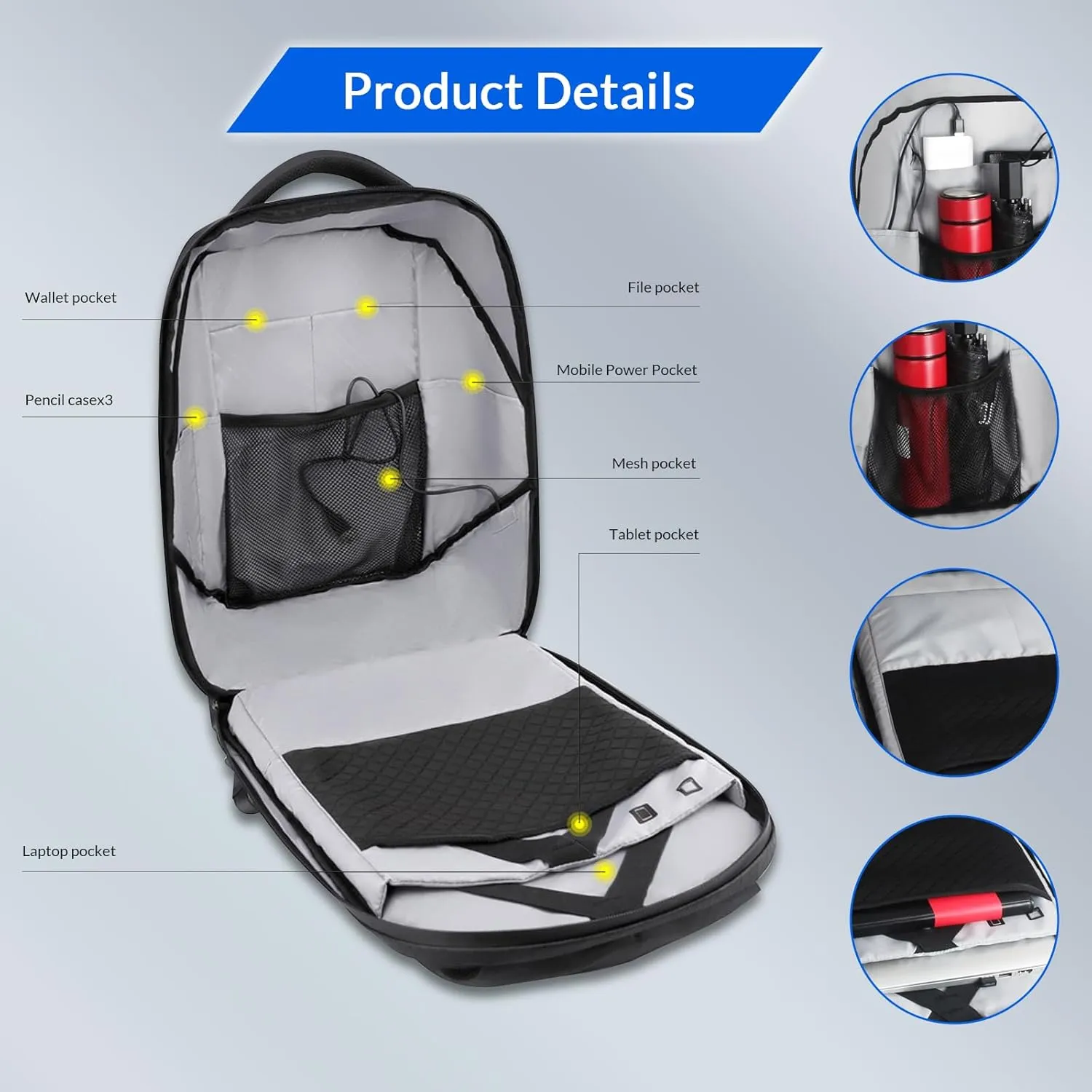 LED Backpack, Smart Dynamic Daypack with Programmable Screen Laptop Backpack Waterproof Commuter Bag for Travel Riding Work, 16 inch (black)