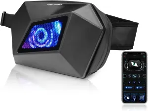 LED Sling Bag, Cyclops Hard Shell Motorcycle Crossbody Bag with Eye Display Programmable DIY Waterproof Rider Backpack Polyhedral Dynamic Shoulder Chest Waist Messenger Bag
