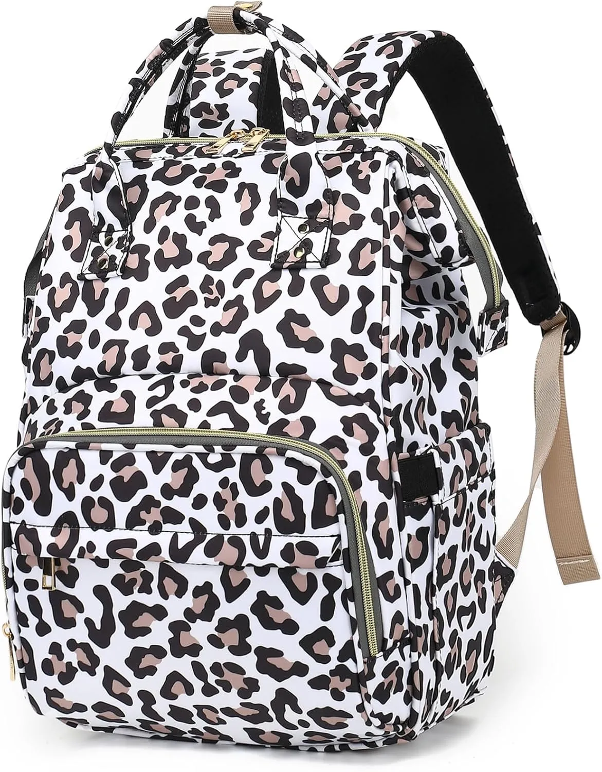 Leopard Lunch Backpack for Women, Insulated Cooler Work Business Laptop Backpacks Girls School Backpack College Bookbags