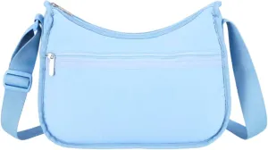 LeSportsac Blue Iris Classic Hobo Crossbody Bag   Cosmetic Bag, Style 7520/Color R133, Fashion Trending Cool Coastal Sky French Blue, Tranquil New Neutral, Subtle Sheen, Recycled Collection