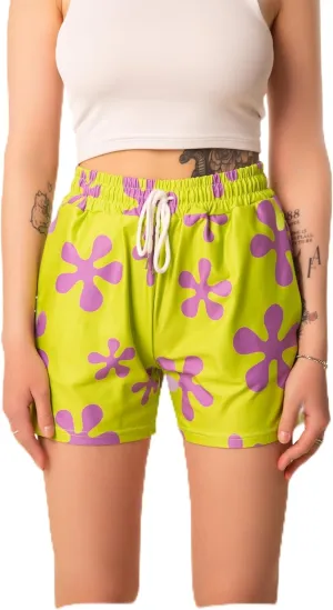 Lime Green Purple Star Shorts Trunks for Womens Adult Teens - Swim Suit Pink Halloween Costume Cosplay