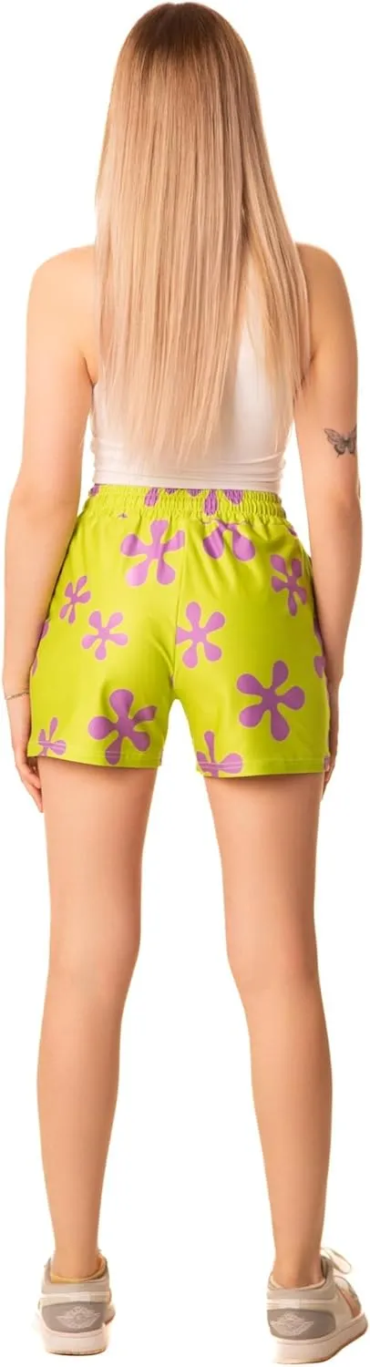 Lime Green Purple Star Shorts Trunks for Womens Adult Teens - Swim Suit Pink Halloween Costume Cosplay