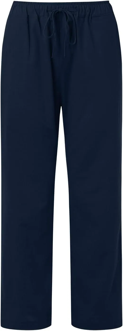Linen Pants for Women 2025 Summer Wide Leg Palazzo Pants Comfy Drawstring High Waist Casual Beach Trousers Pockets