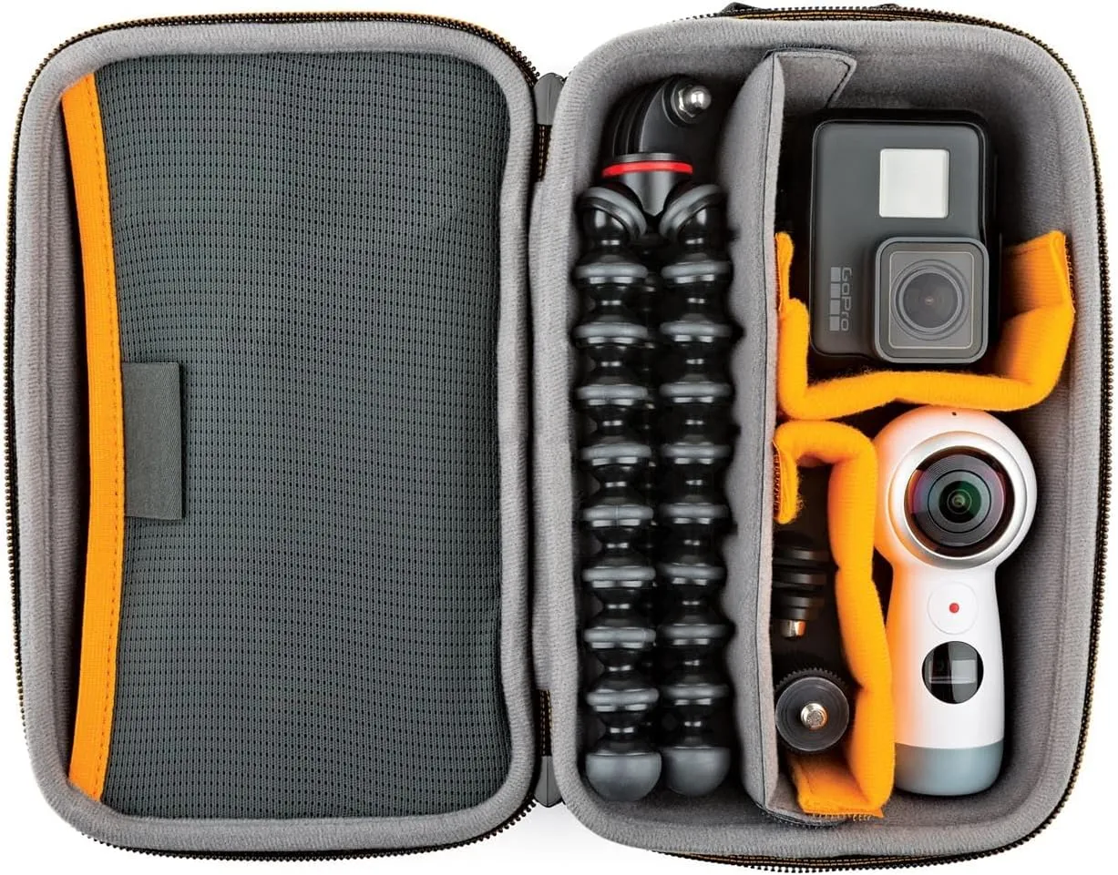 Lowepro Hardside CS 60 Case for Small Drone, Mirrorless Cameras or 2 Action Cameras, 1-2 Lenses, Accessories, 14.00 x 8.51 x 22.71 cm, Black