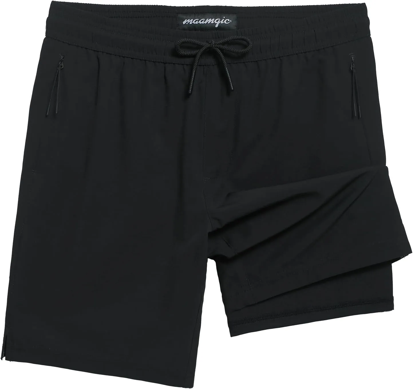 maamgic Boys Swim Trunks Compression Liner Stretch Teen Boy Swim Shorts Anti-Chafe Bathing Suits with Zipper Pockets