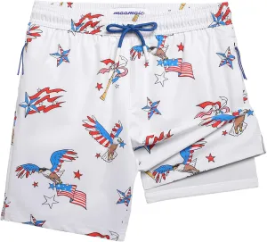 maamgic Boys Swim Trunks Compression Liner Stretch Teen Boy Swim Shorts Anti-Chafe Bathing Suits with Zipper Pockets
