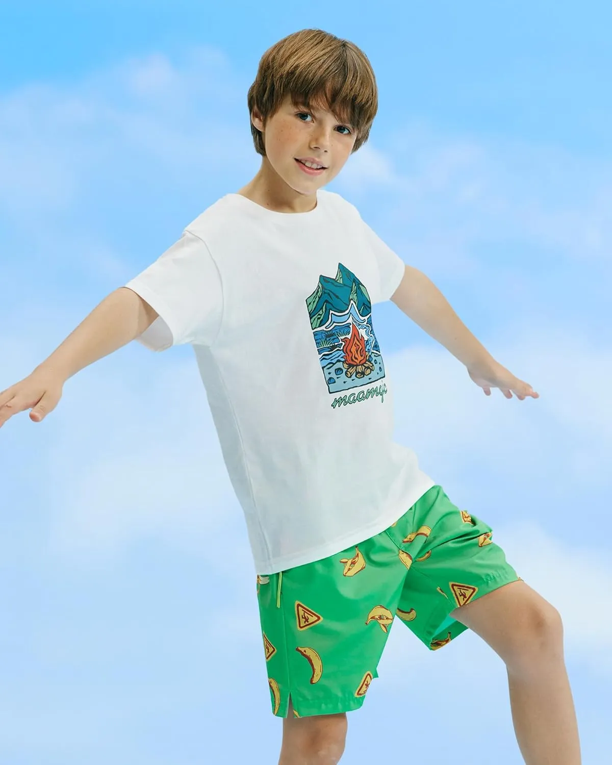 maamgic Boys Swim Trunks Compression Liner Stretch Teen Boy Swim Shorts Anti-Chafe Bathing Suits with Zipper Pockets