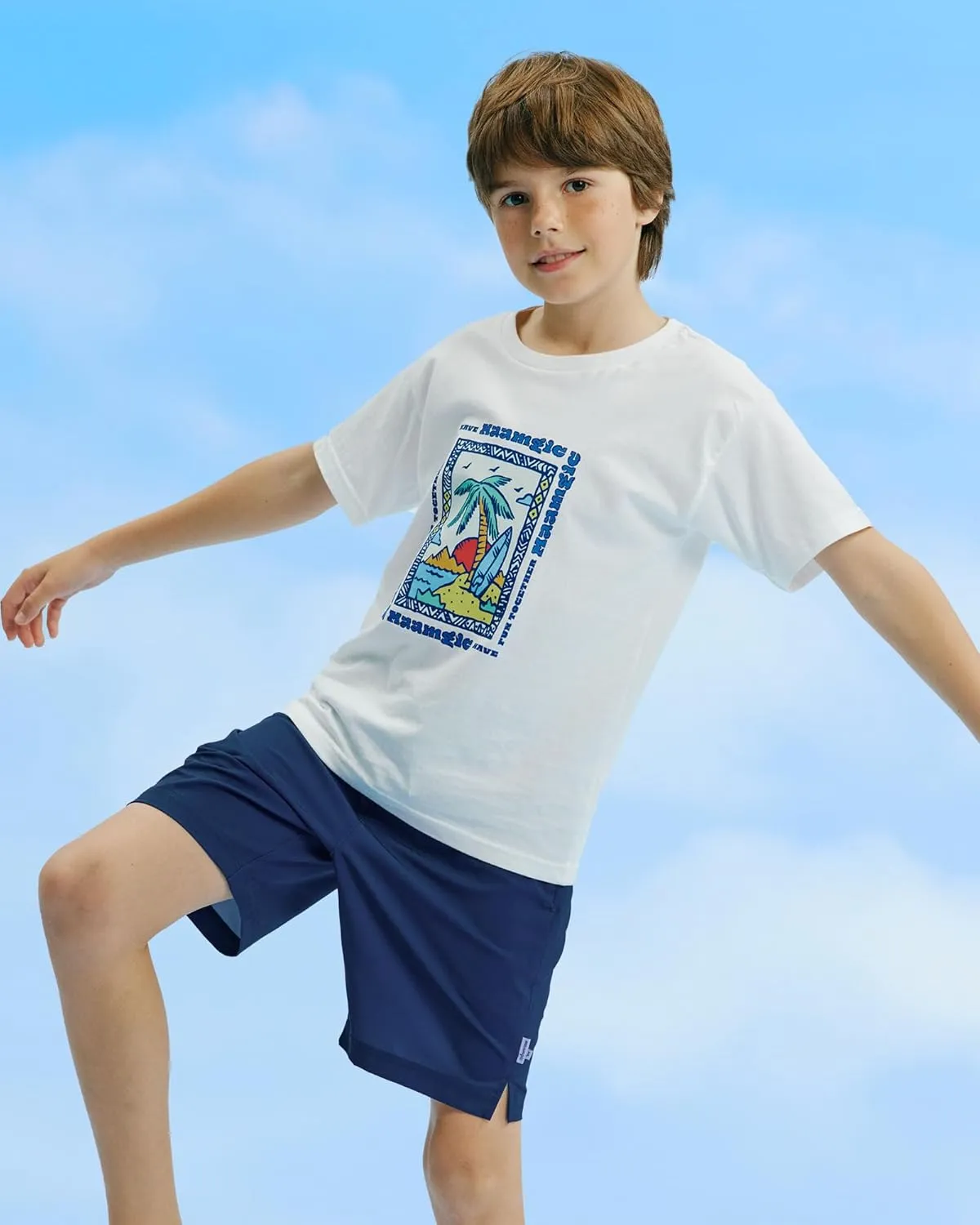 maamgic Boys Swim Trunks Compression Liner Stretch Teen Boy Swim Shorts Anti-Chafe Bathing Suits with Zipper Pockets